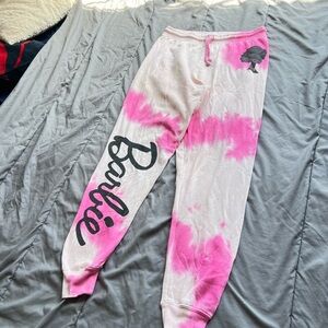 Barbie Pink and White Tie-Dye Sweatpants